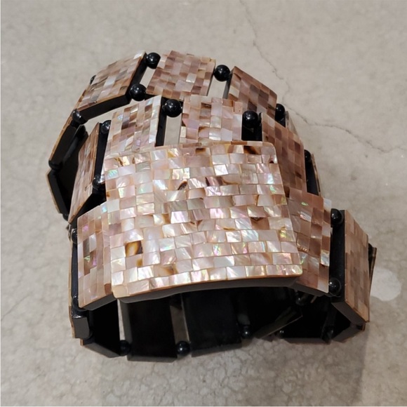 Vintage abalone shell belt xs- medium 34 total length - Picture 3 of 10